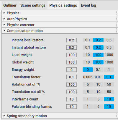 Physics Settings