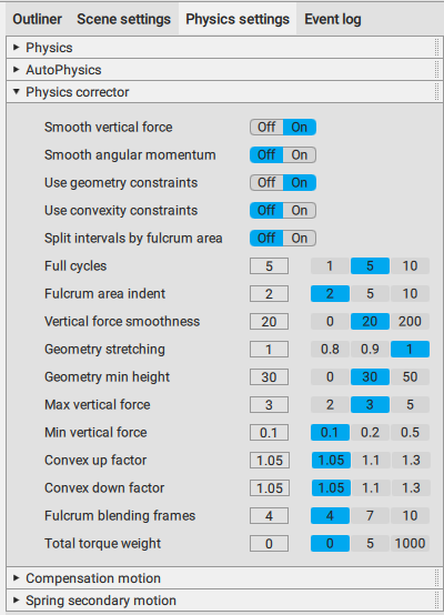 Physics Settings