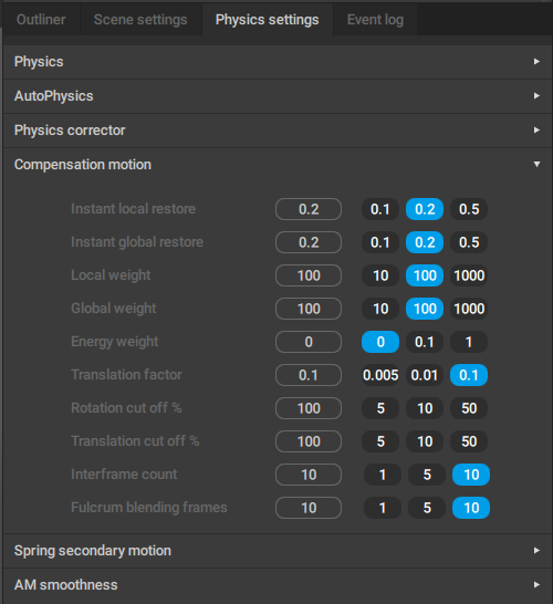Physics Settings